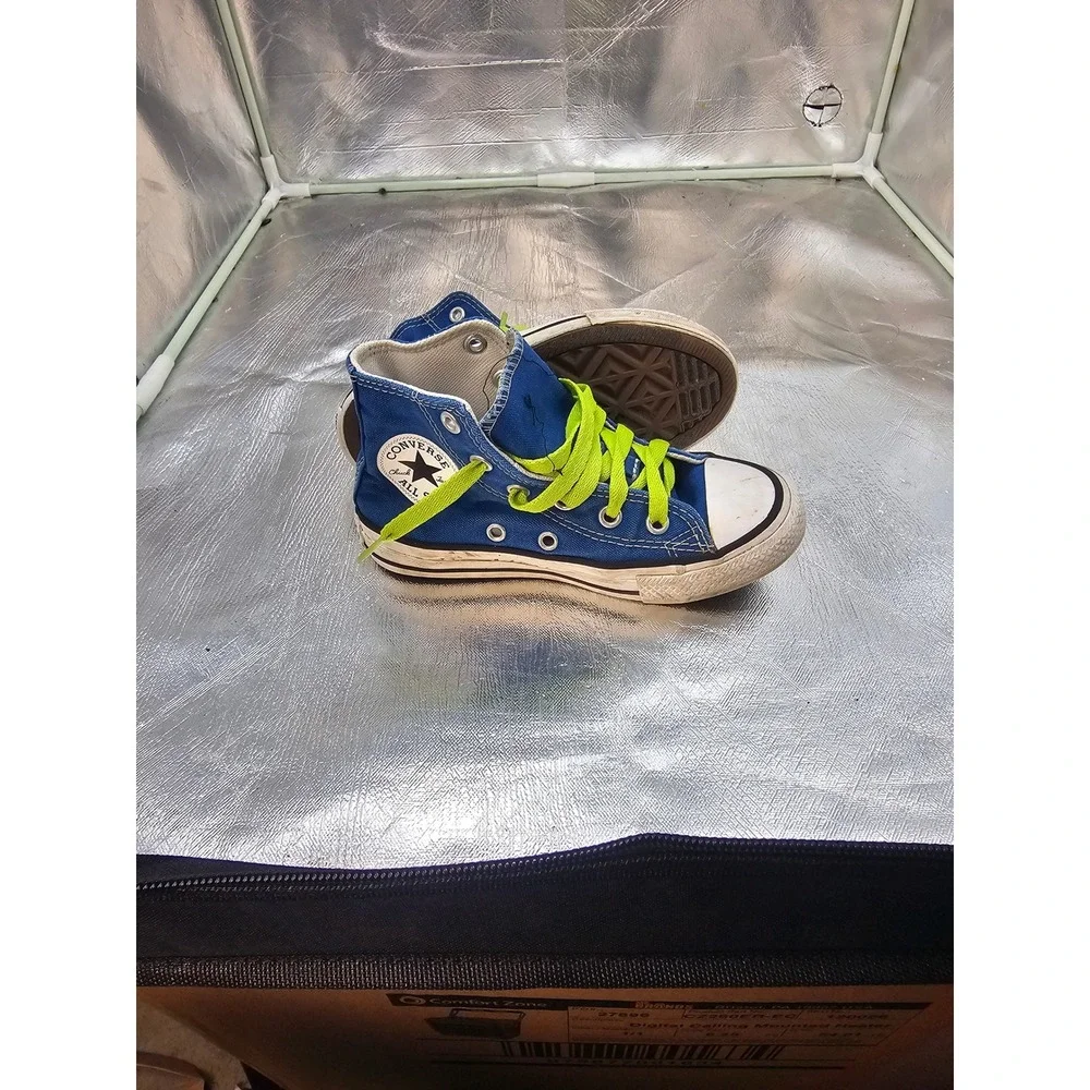 Converse Chuck Taylor All Star High Top Blue Neon Green Youth Size 11 335511F